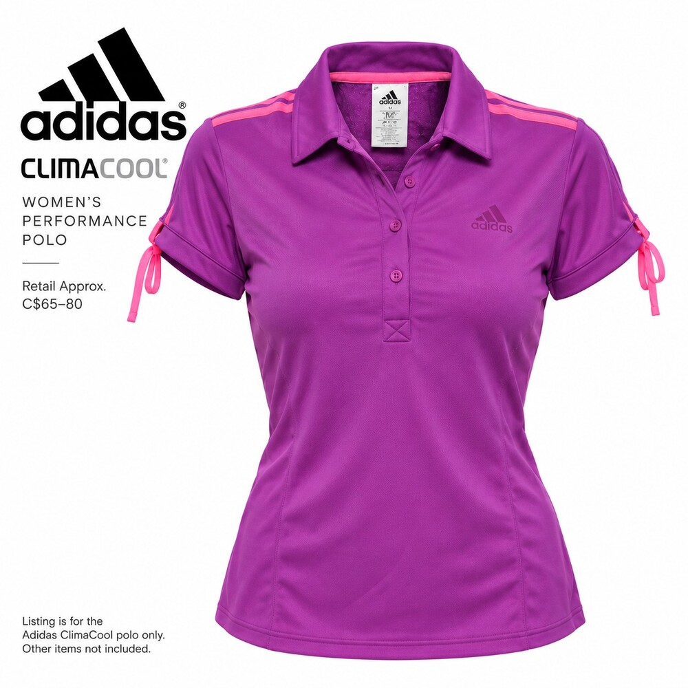 adidas ClimaCool Response Performance Polo Purple Performance LIKE NEW MED